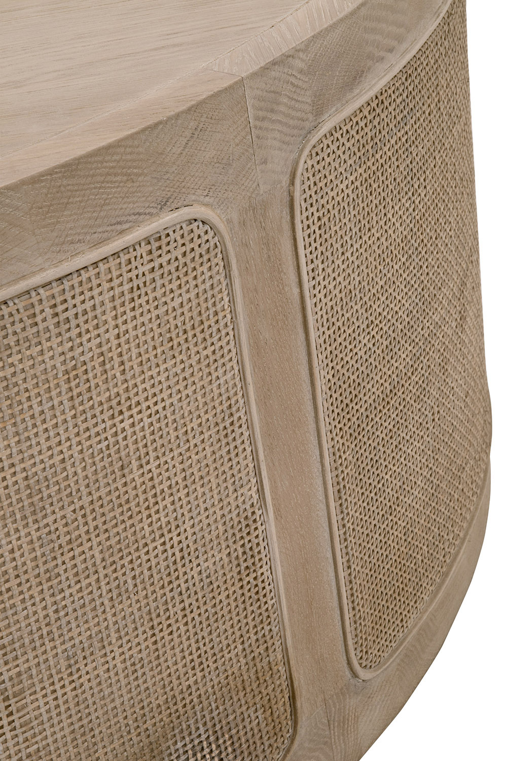 Essentials - Bella Antique Cane Coffee Table in Smoke Gray