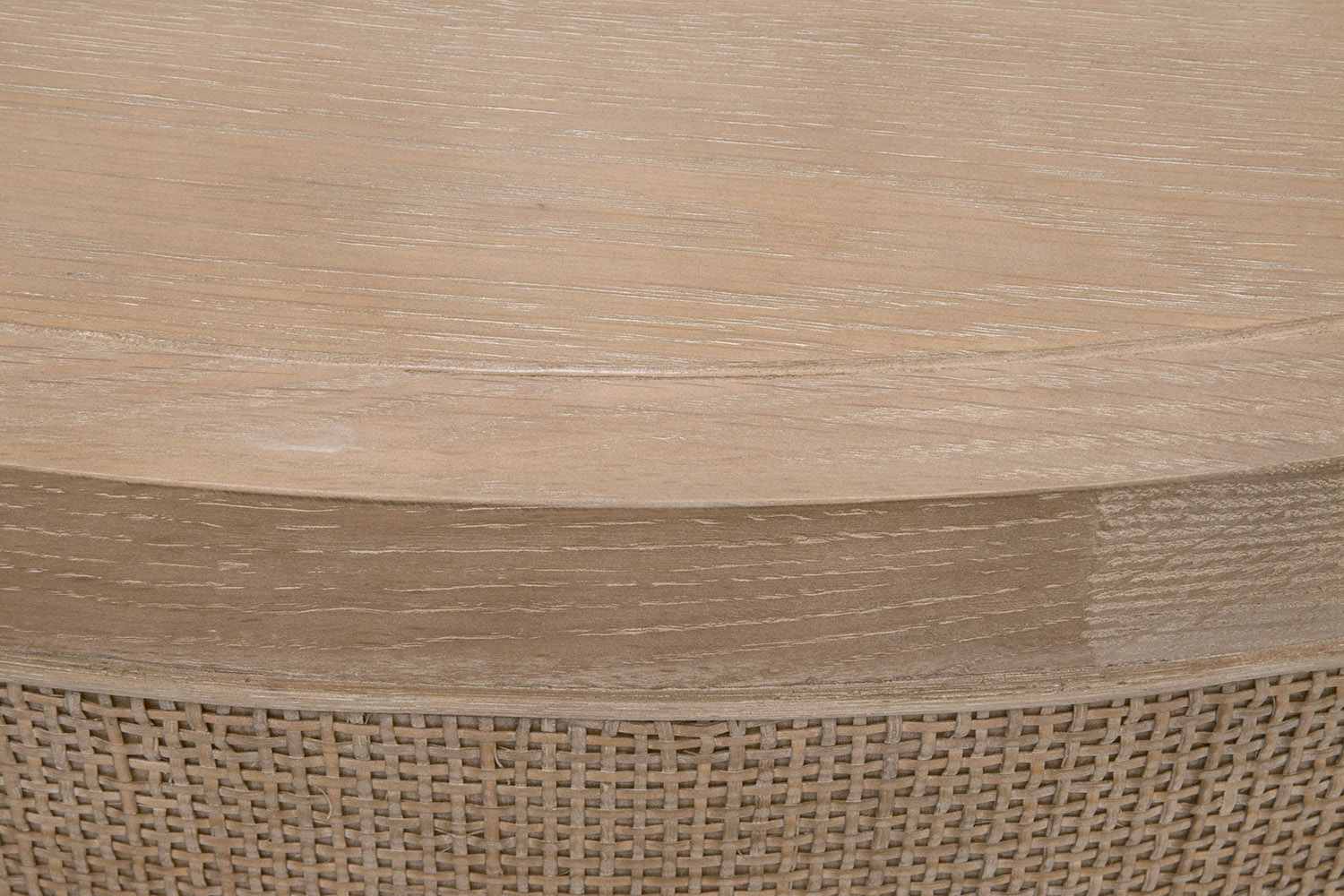 Essentials - Bella Antique Cane Coffee Table in Smoke Gray