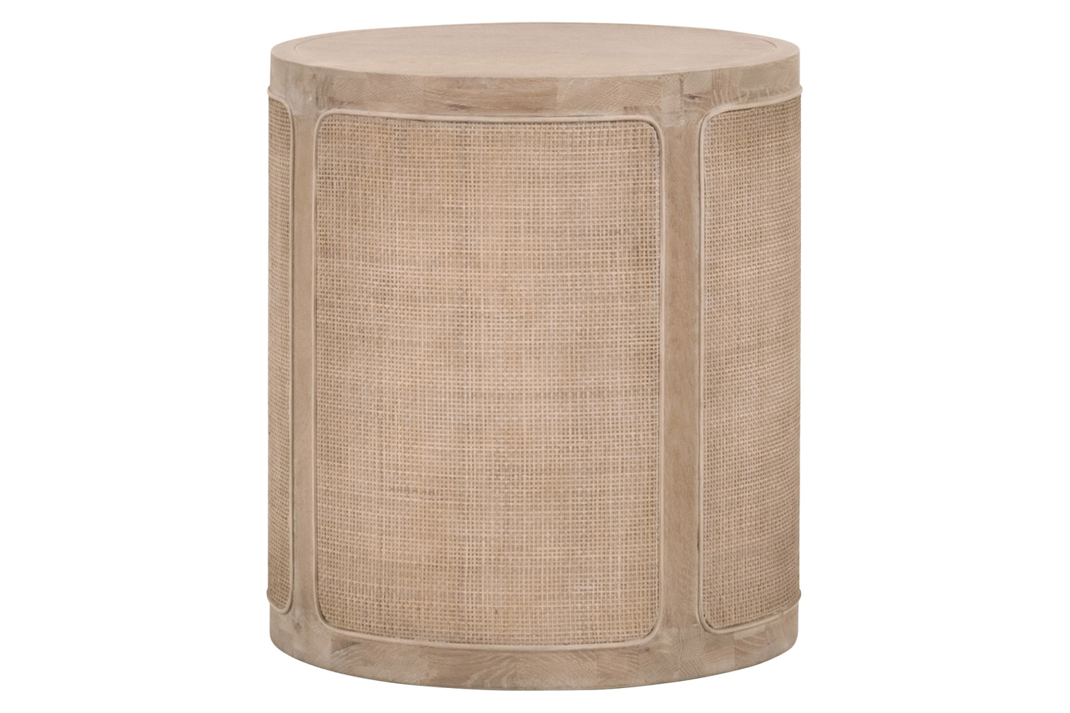 Essentials - Bella Antique Cane End Table in Smoke Gray