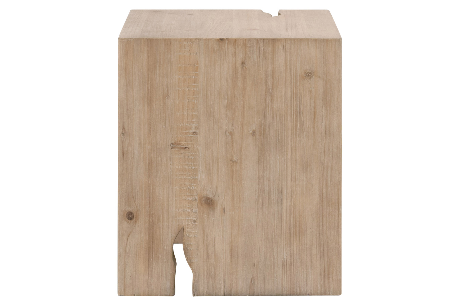 Essentials - Bella Antique Reed End Table in Smoke Gray Pine