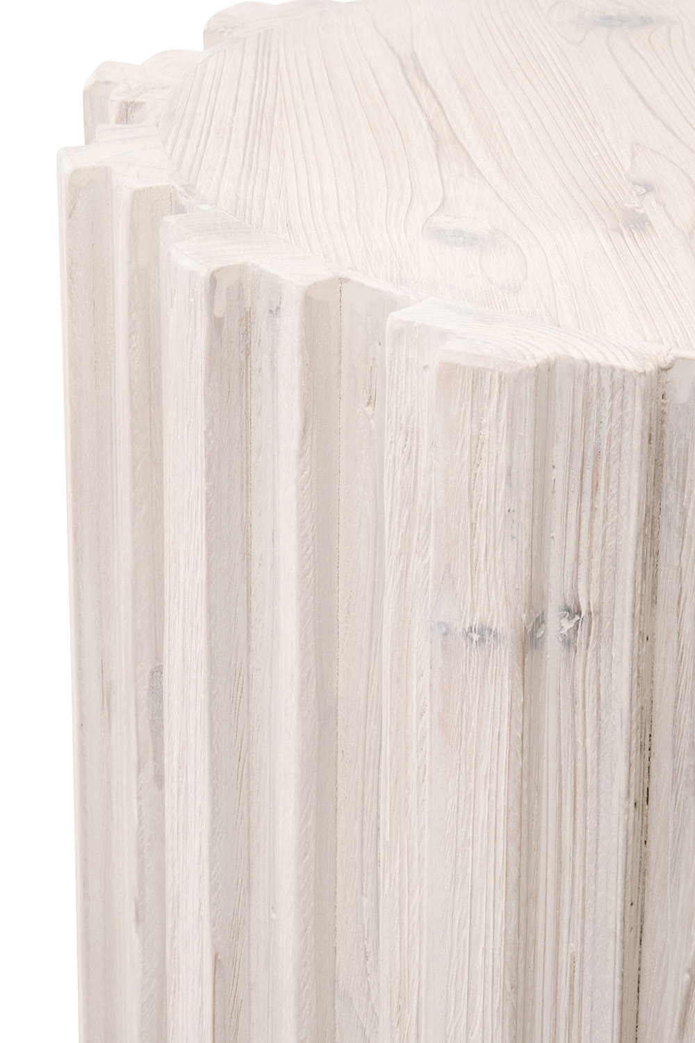 Essentials Bella Antique Roma End Table - White Wash Pine