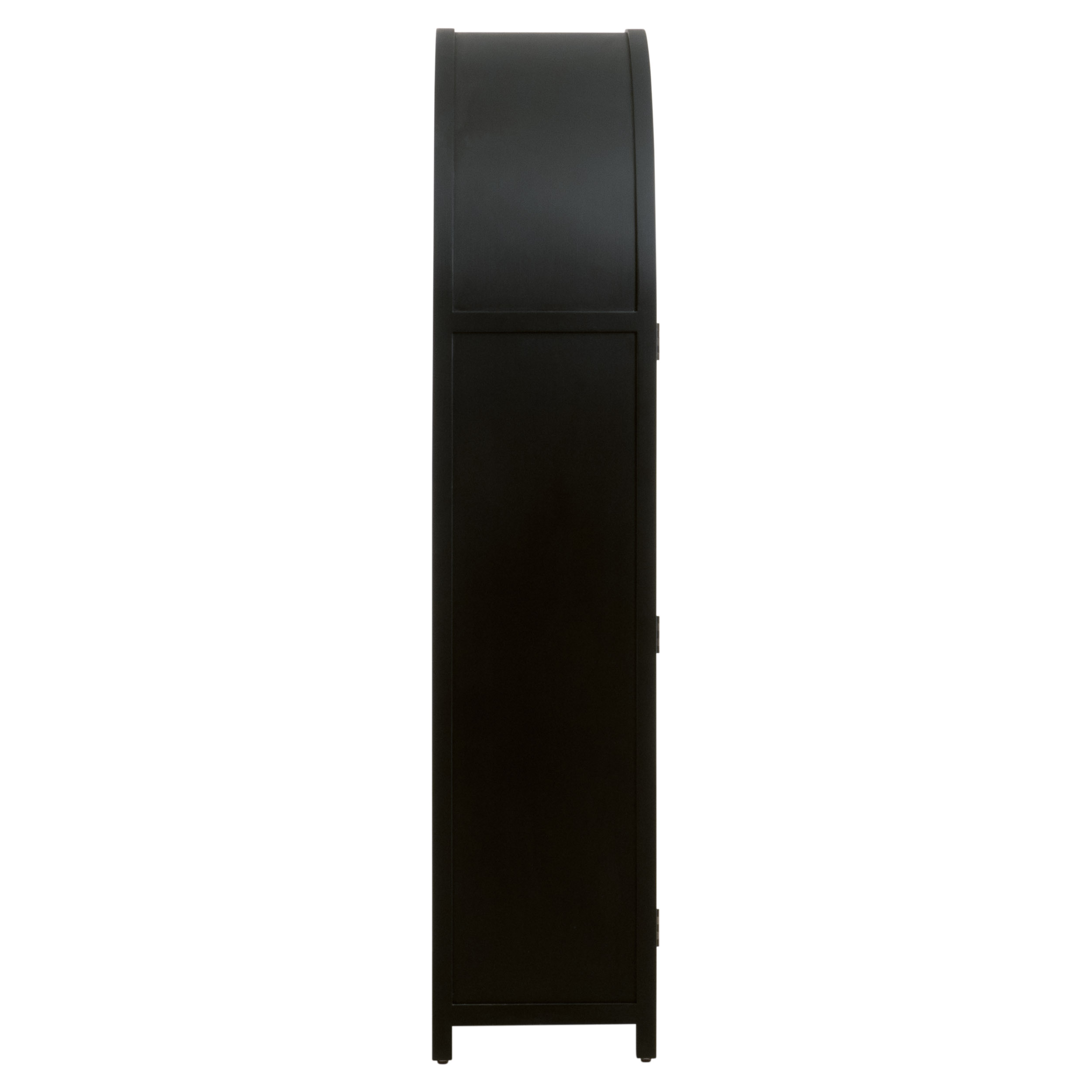 Essentials - Bella Antique Toulouse Display Cabinet in Black Birch, Natural Oak
