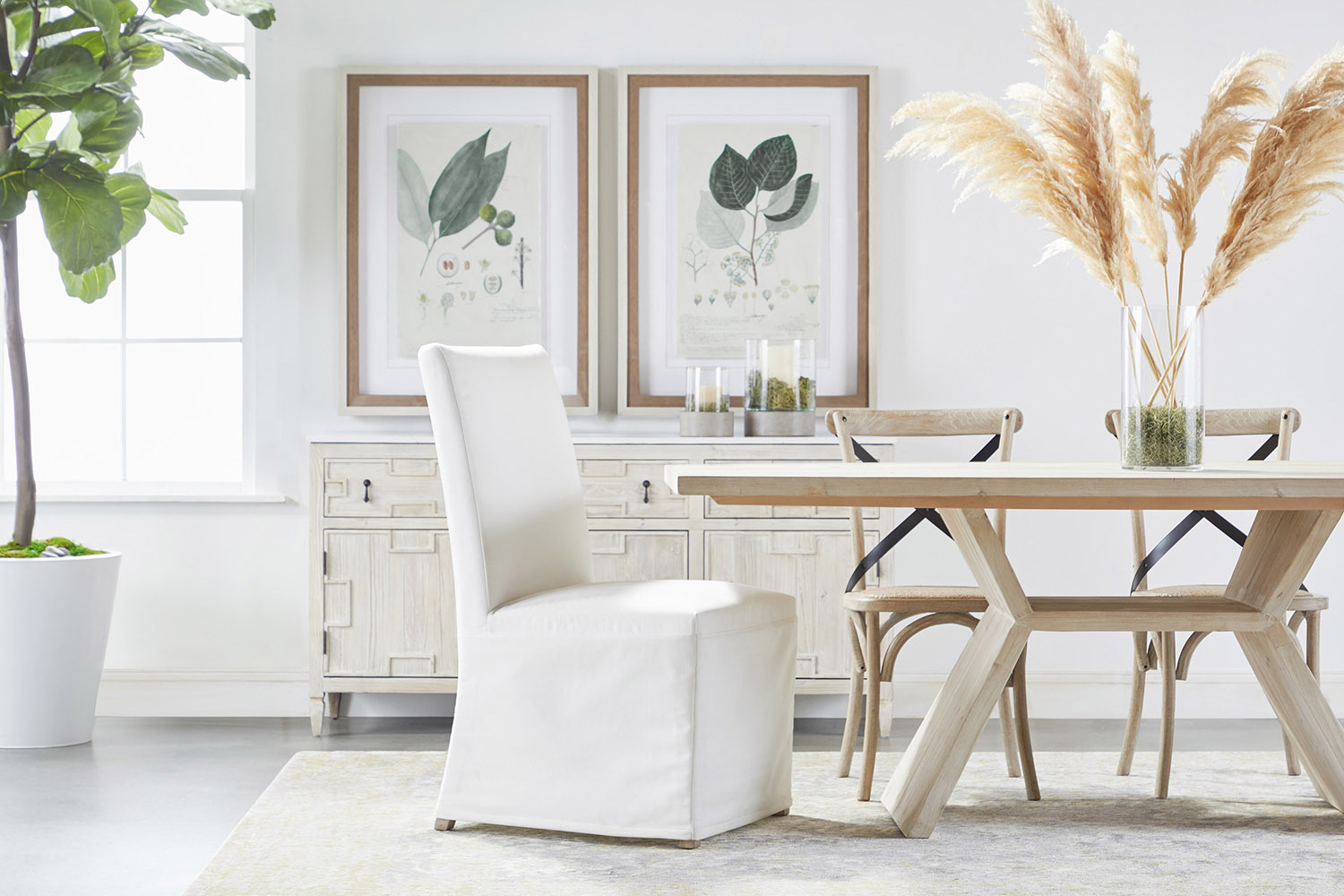 Essentials - Grove Dining Chair, Set of 2 in Natural Gray