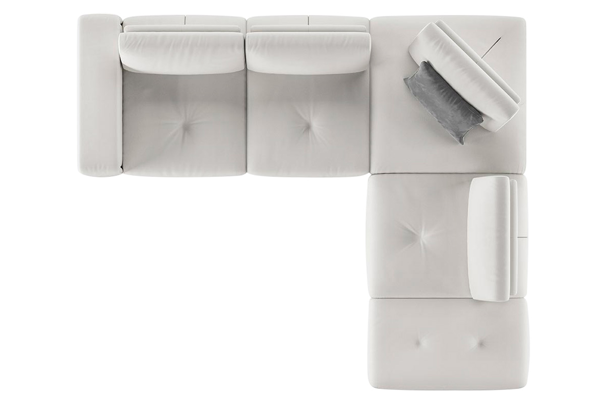 Estro IS 306 Spazio Fabric Sectional - White