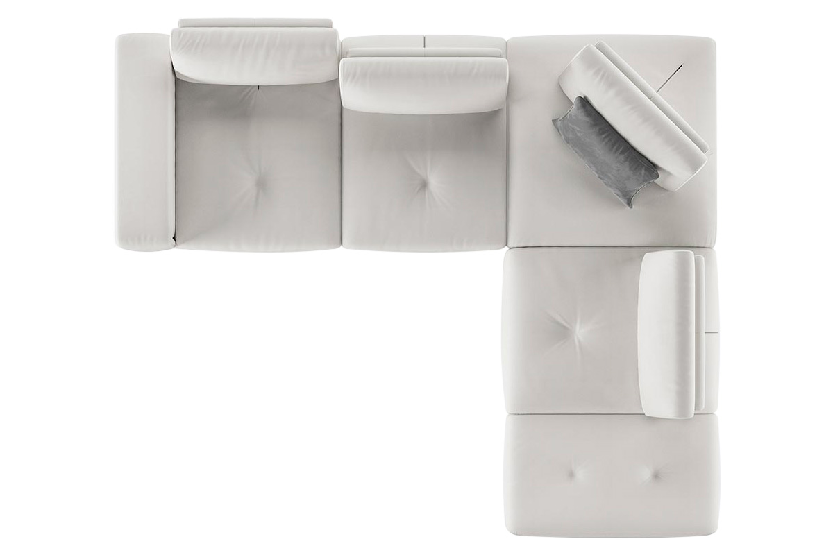 Estro IS 306 Spazio Fabric Sectional - White