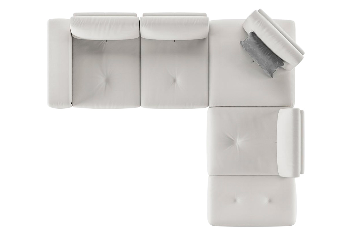Estro IS 306 Spazio Fabric Sectional - White