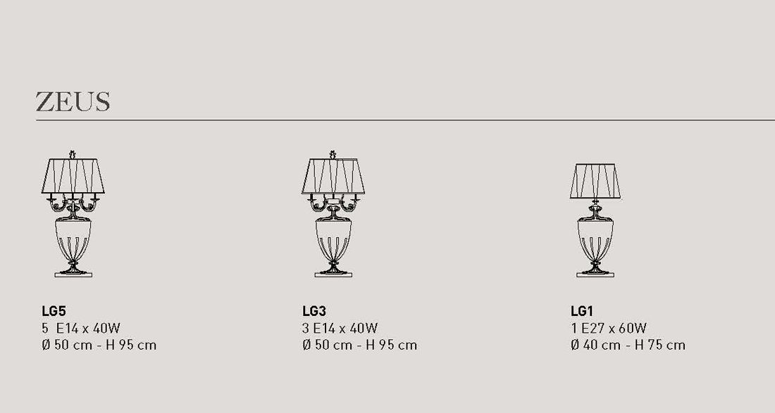 Euroluce Zeus LG5 Table Lamp - Amber