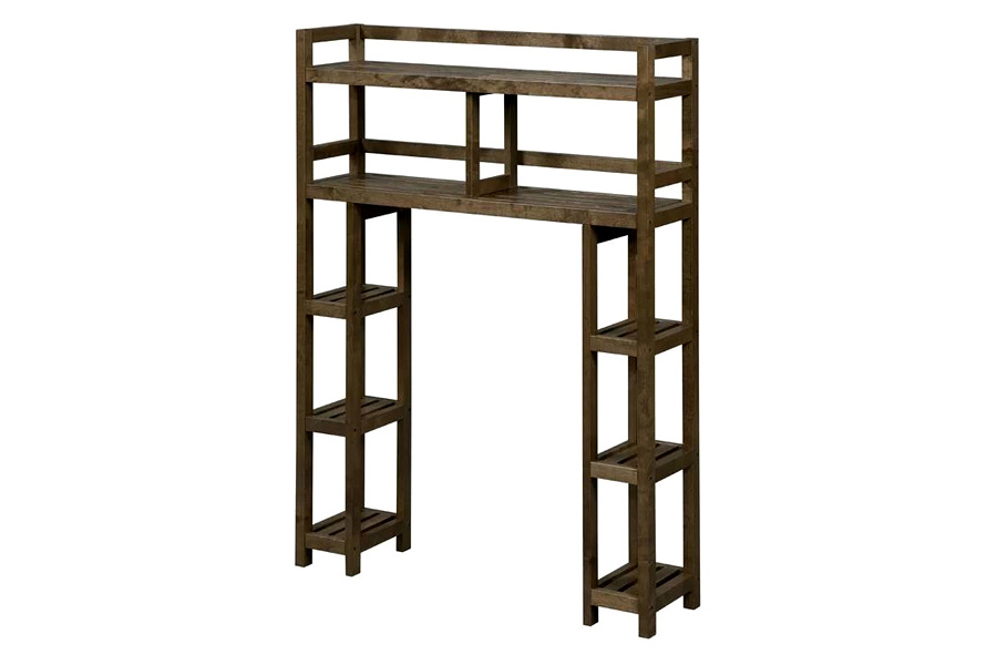 FaFurn Solid Wood Over The Toilet Bathroom Storage Unit - Medium Brown