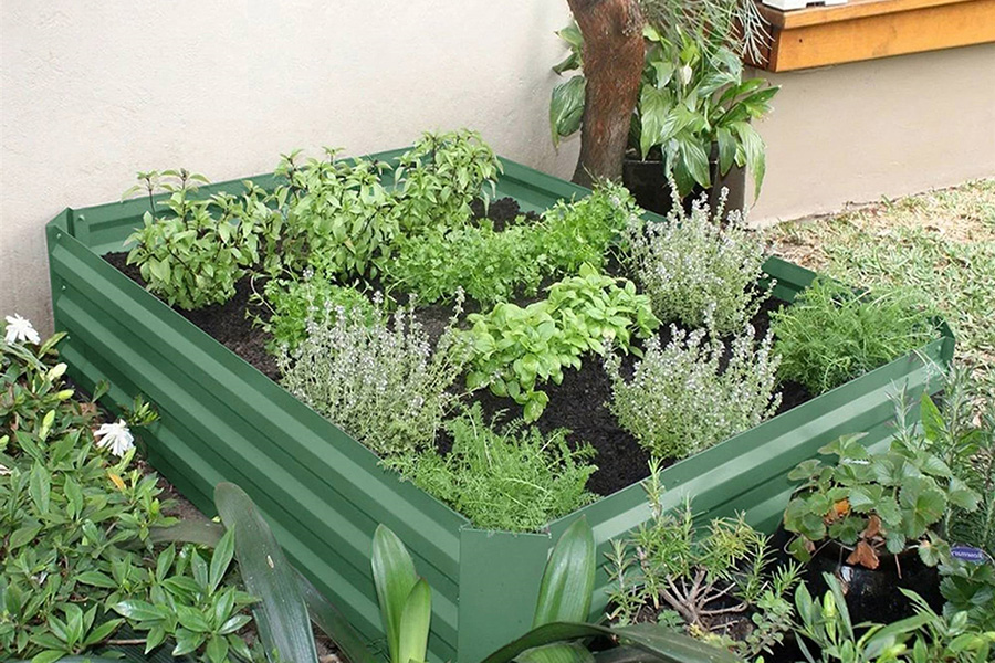 FaFurn - 4-Ft X 3-Ft X 11-Inch Raised Garden Bed Planter Box in Green Steel Metal