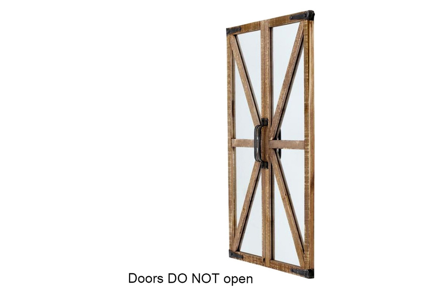 FaFurn - Rustic Vintage Faux Barn Doors Farmhouse Wall Mirror