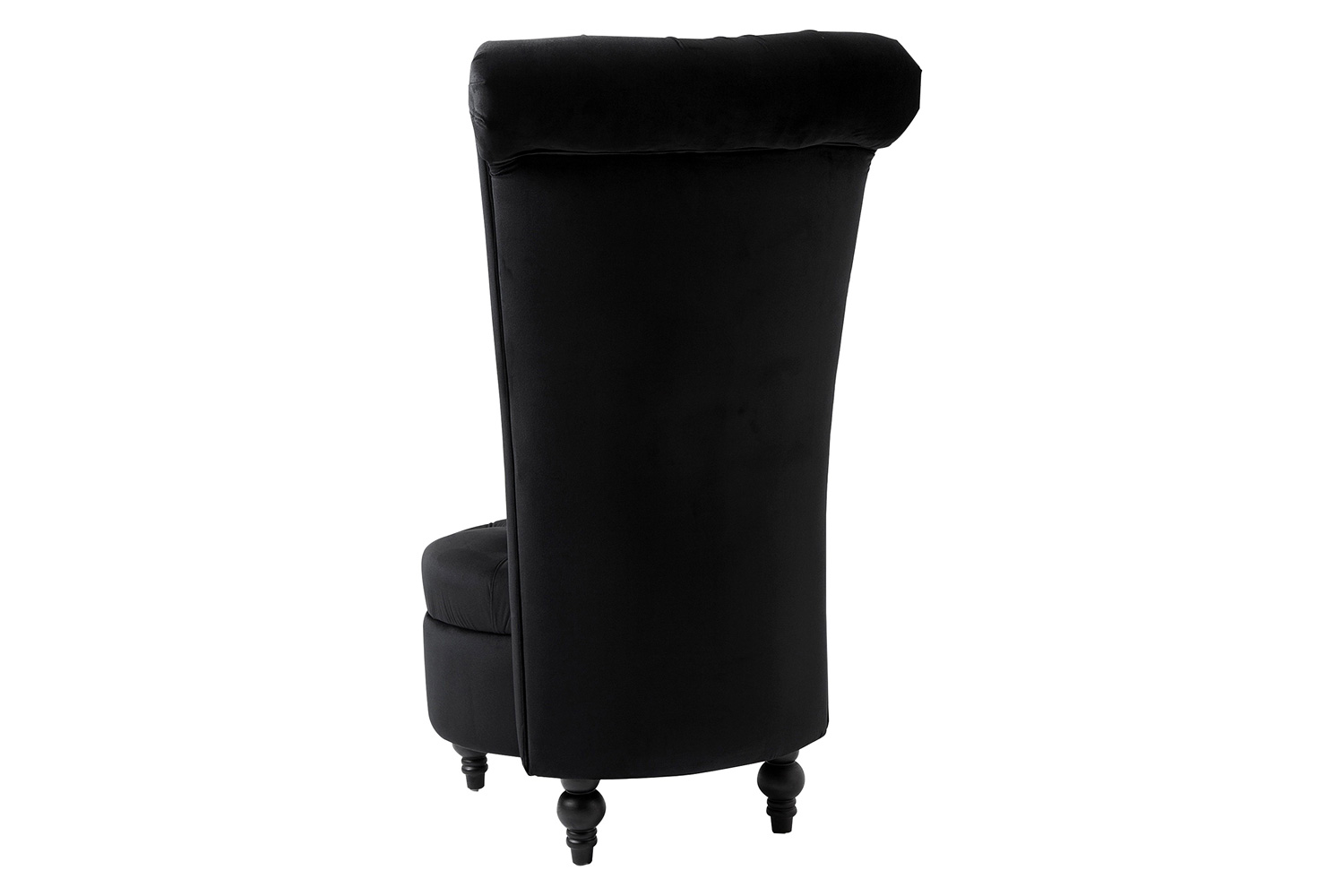 FaFurn Tufted High Back Plush Velvet Upholstered Accent Low Profile Chair - Black