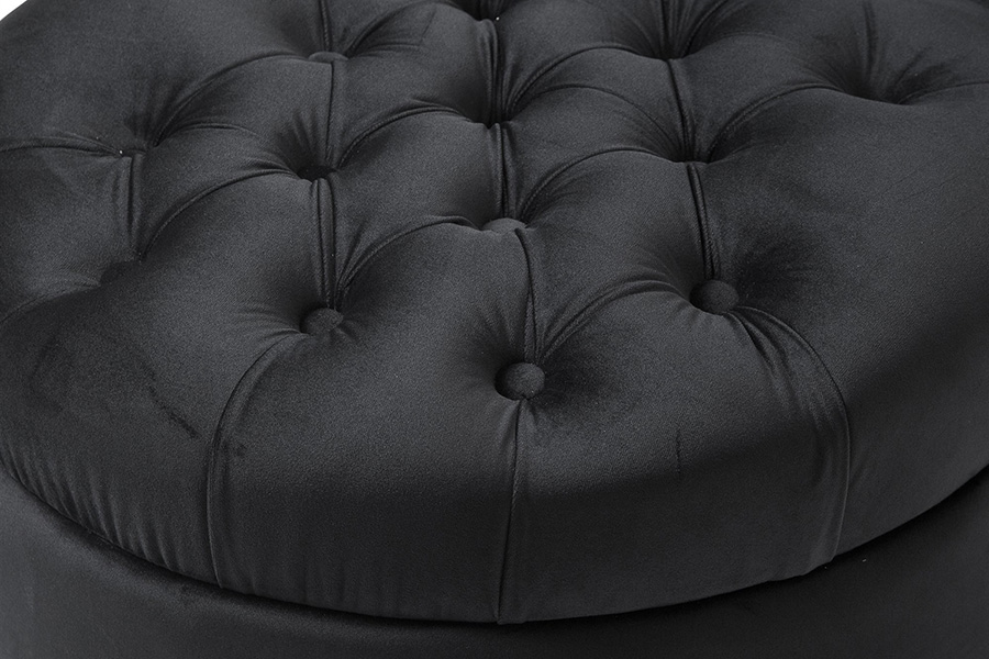 FaFurn Tufted High Back Plush Velvet Upholstered Accent Low Profile Chair - Black