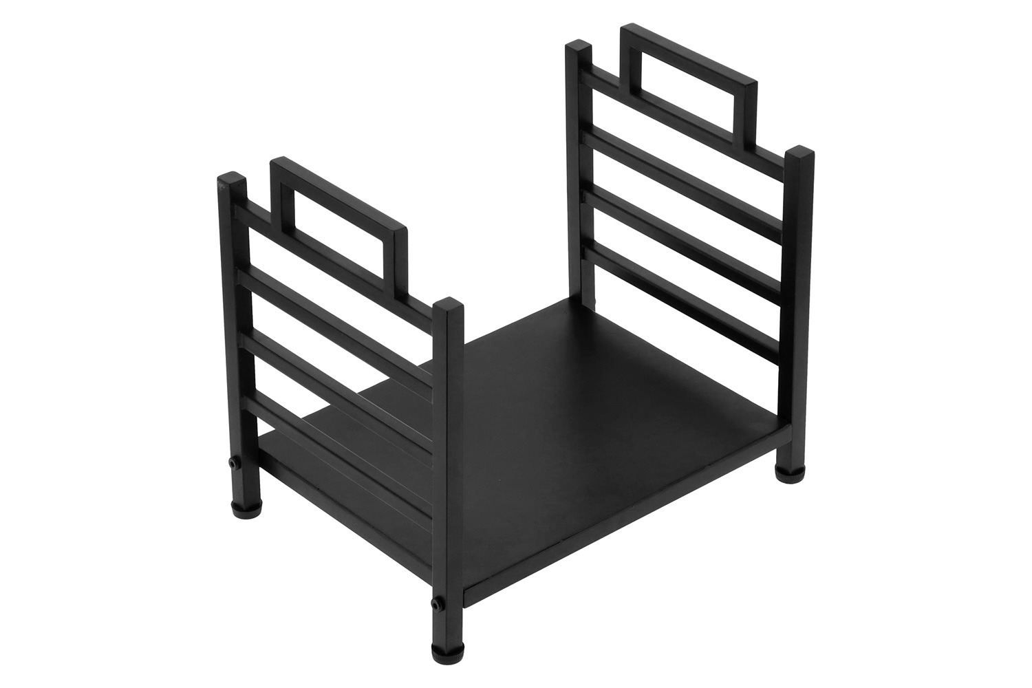 FaFurn - Modern Black Wrought Iron Indoor Outdoor Firewood Holder Log Rack