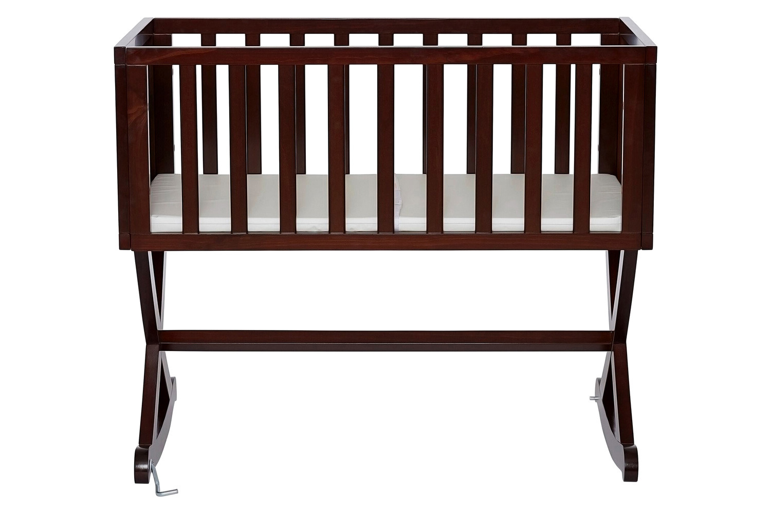 FaFurn Solid Wood Rocking Baby Glider Cradle with Crib Mattress - Cherry