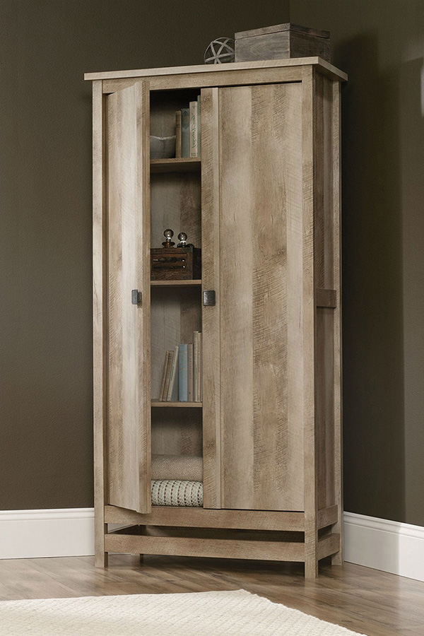 FaFurn - Cottage Style Wardrobe Armoire Storage Cabinet in Light Wood Finish