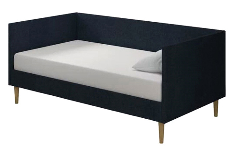 FaFurn - Twin Mid-Century Modern Dark Blue Linen Upholstered Daybed