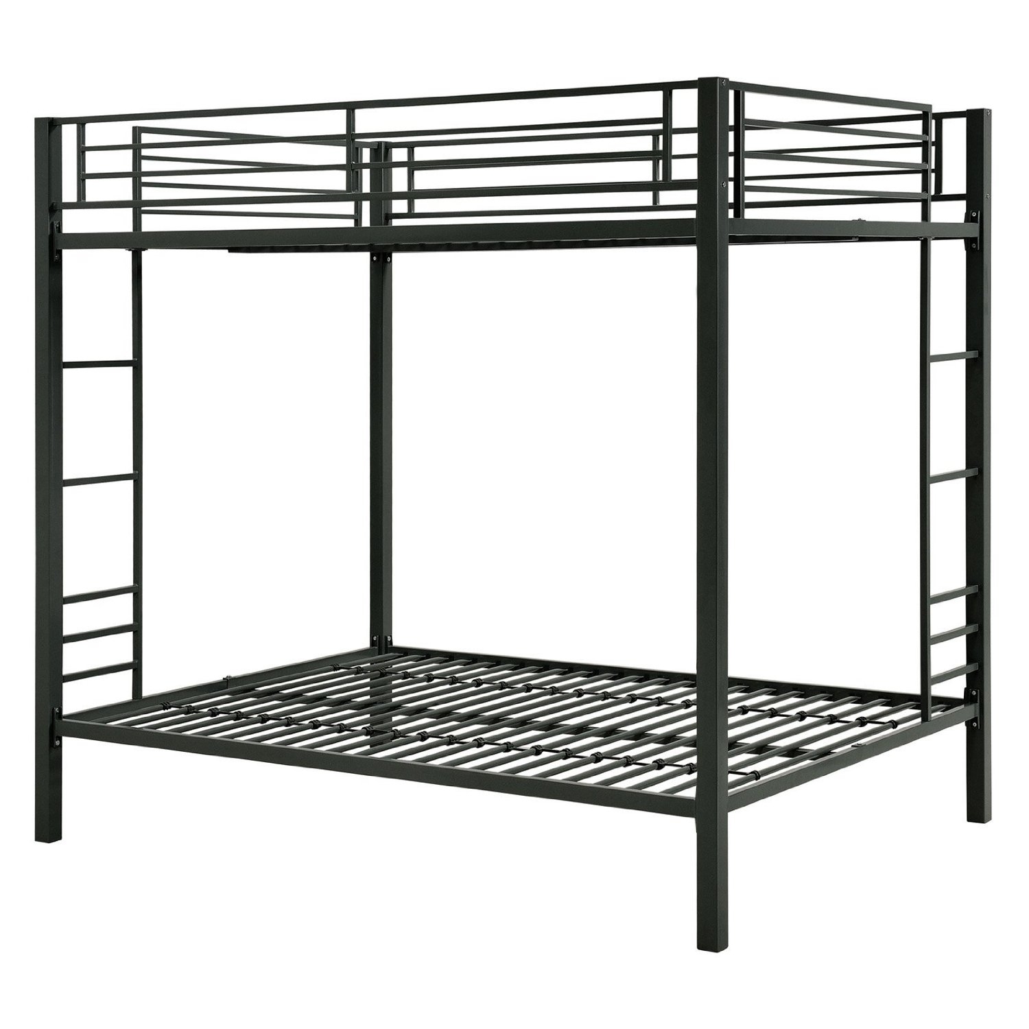 FaFurn Modern Full Size Bunk Bed - Black, Metal