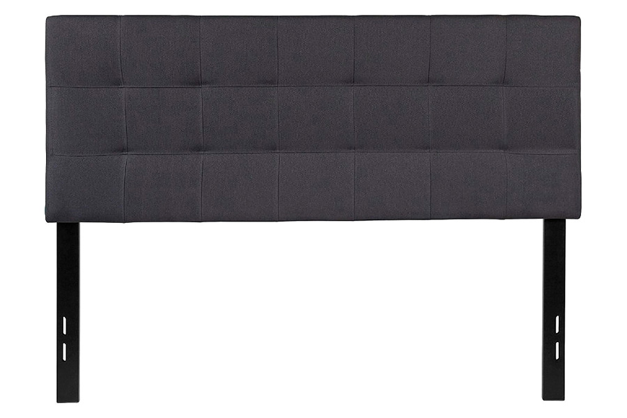 FaFurn - Full Size Dark Gray Fabric Linen Upholstered Panel Headboard
