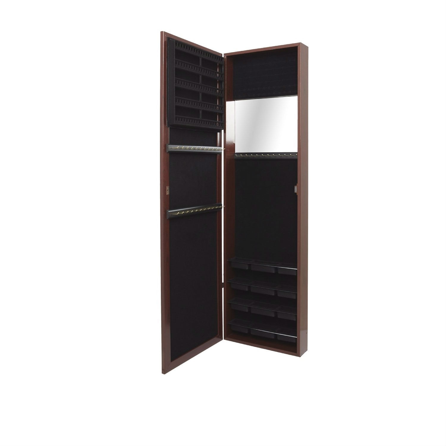 FaFurn - Full Length Jewelry Armoire Mirror in Cherry