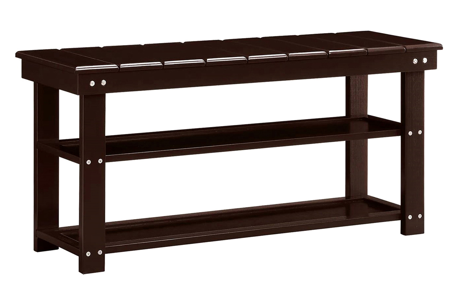 FaFurn - Wooden 2-Shelf Shoe Rack Storage Bench