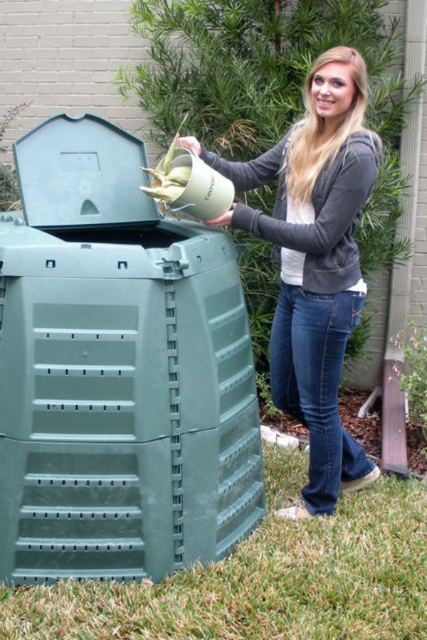 FaFurn - Green Recycled Plastic 267 Gallon Compost Bin For Home Composting