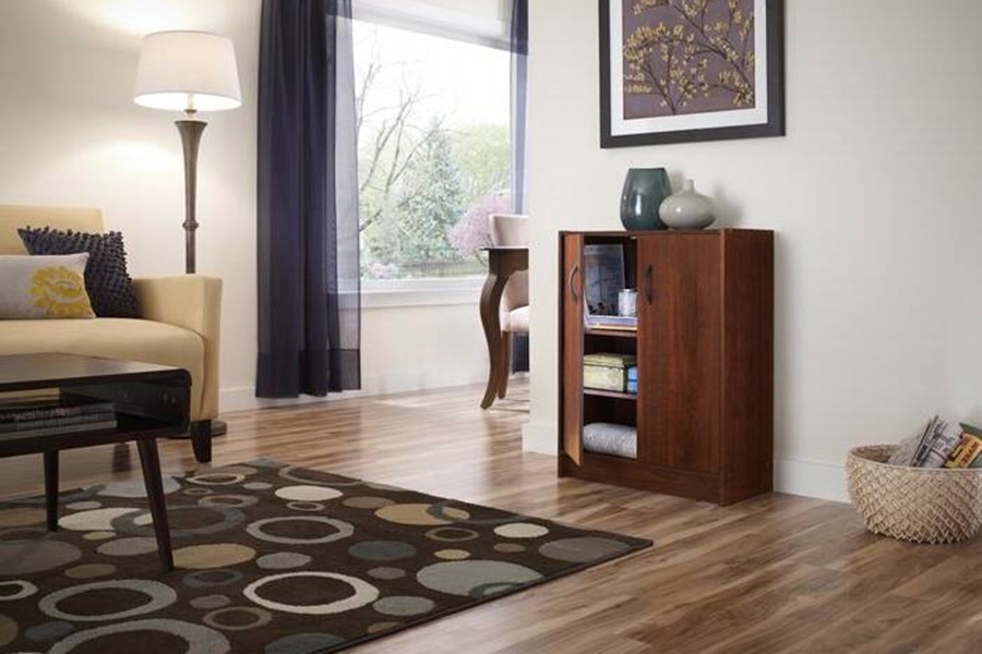 FaFurn - Modern Cherry 2 Door Adjustable Shelves Accent Cabinet Storage Chest