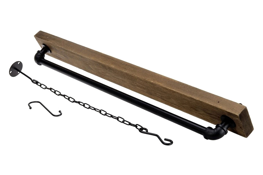FaFurn - Farmhome Rustic Industrial 8 S-Hooks Ceiling Mounted Hanging Pot Rack