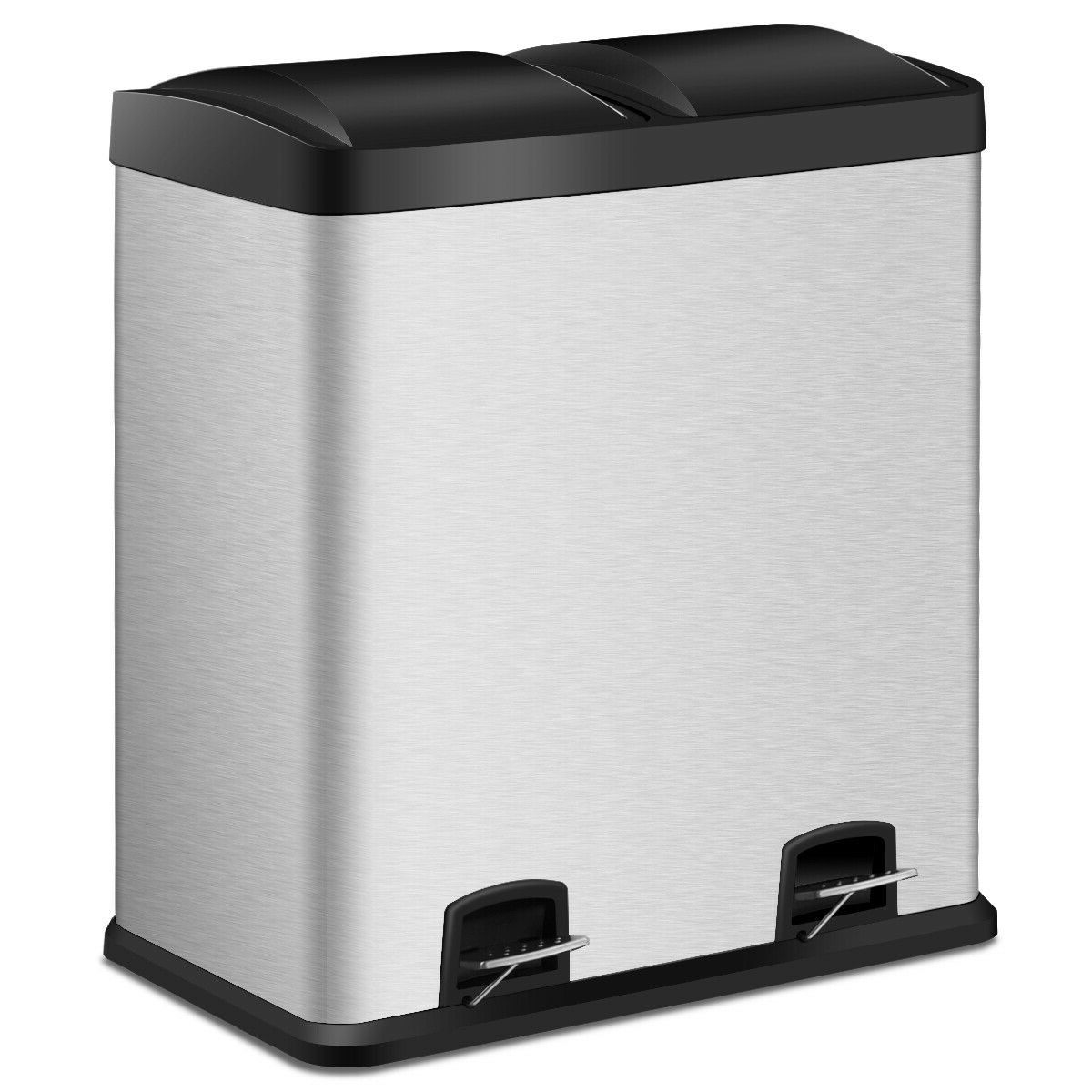 FaFurn - 16 Gallon Trash Can with Foot Pedal Open