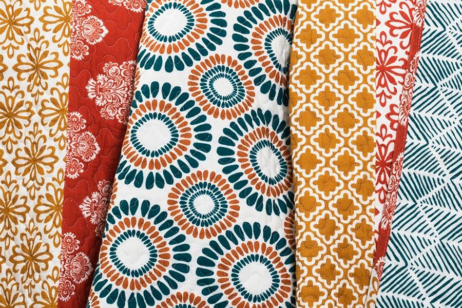 FaFurn Cotton 3 Piece Reversible Bohemian Stripe Quilt Set - Full/Queen Size