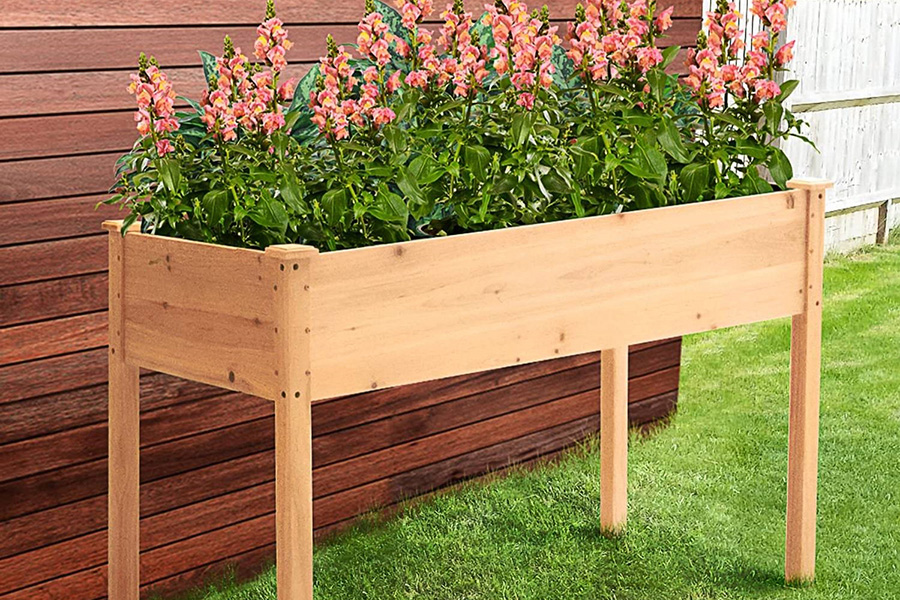FaFurn - Outdoor Wood Raised Garden Bed Planter Box 46 X 22 X 30-Inch High