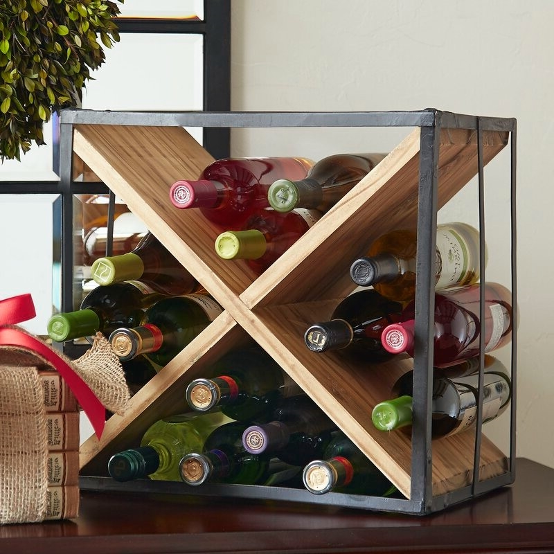 FaFurn - Farmhouse 16 Bottle Wine Rack in Rustic