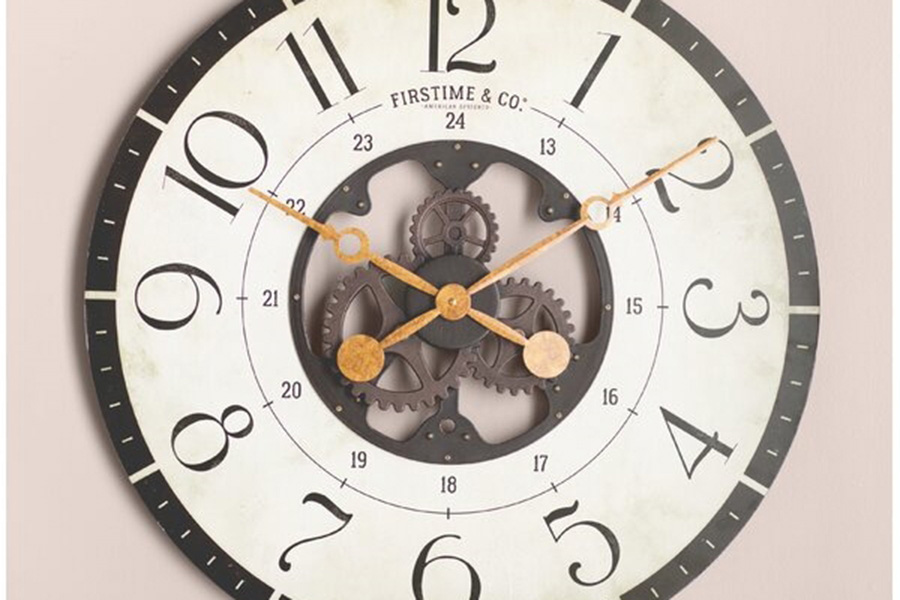FaFurn - Rustic Bronze Industrial Farmhome Round Oversized Wall Clock