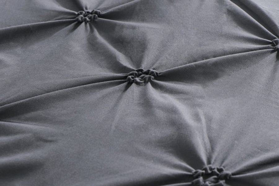 FaFurn All Season Pleated Hypoallergenic Microfiber Reversible 3 Piece Comforter Set - Gray, King Size