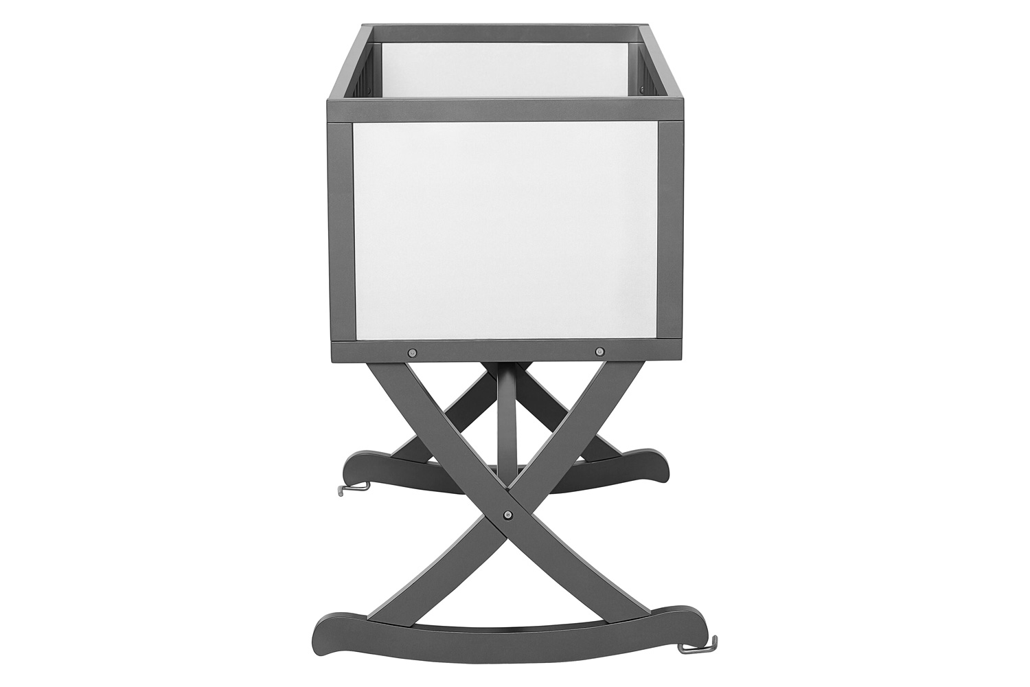 FaFurn Solid Wood Rocking Baby Glider Cradle with Crib Mattress - Gray/White