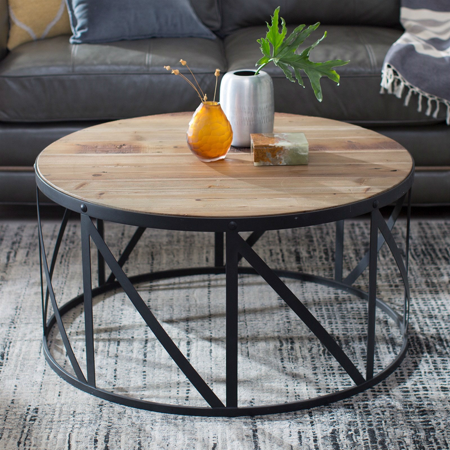 FaFurn - Round Coffee Table in Wood