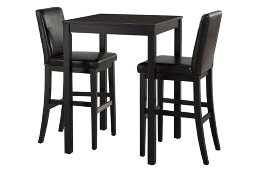 FaFurn - Counter Height Pub Bar Dining Table in Black Wood Finish