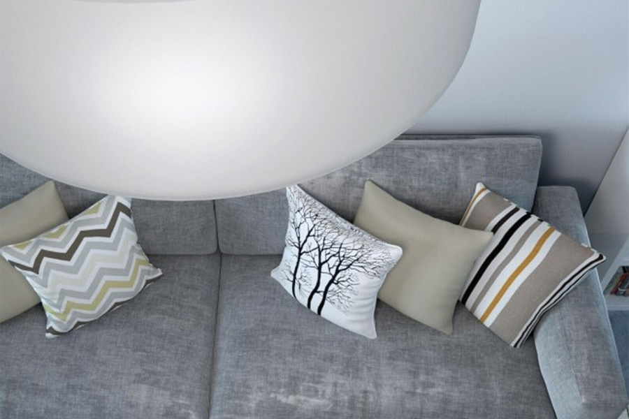 FaFurn - Modern 3-Light Ceiling Mount Glass Pendant Drum Lamp Chandelier White Bronze