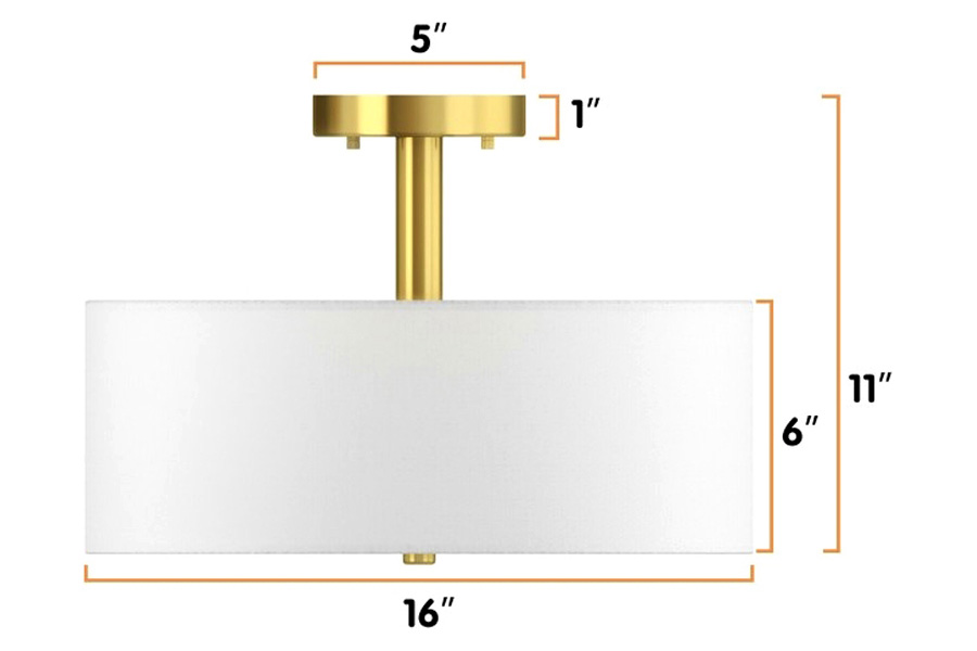 FaFurn - Modern 3-Light Ceiling Mount Glass Pendant Drum Lamp Chandelier White Bronze