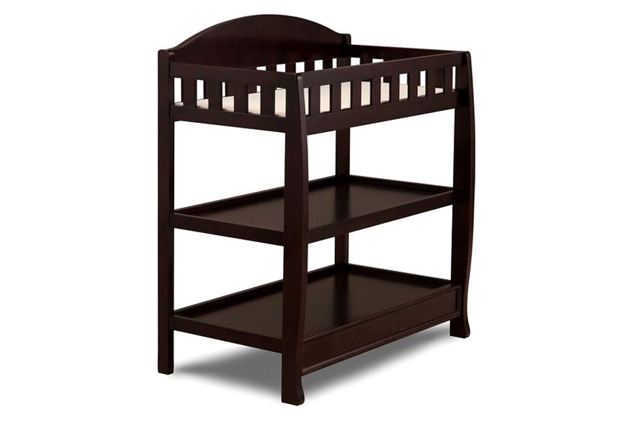 FaFurn - Modern Wooden Baby Changing Table with Safety Rail Pad and Strap