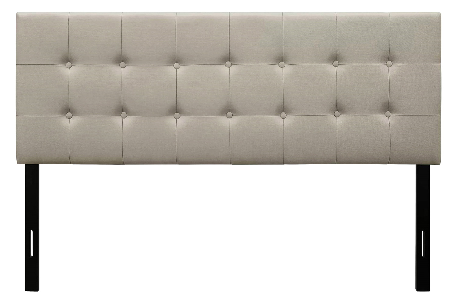FaFurn Contemporary Button-Tufted Headboard in Upholstered Fabric - Beige, King Size