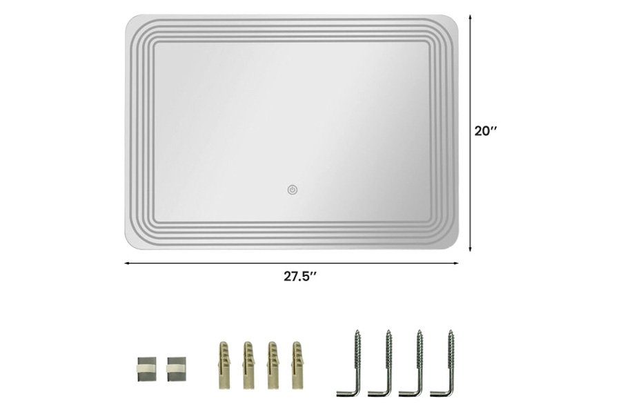 FaFurn - 3 Tone Led Touch Sensor Wall Mounted Bathroom Mirror