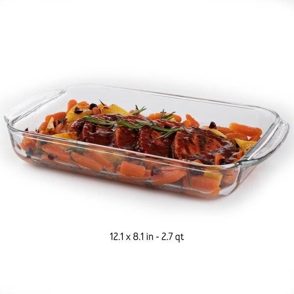 FaFurn - 3-Piece Baking Dish Set in Transparent Glass