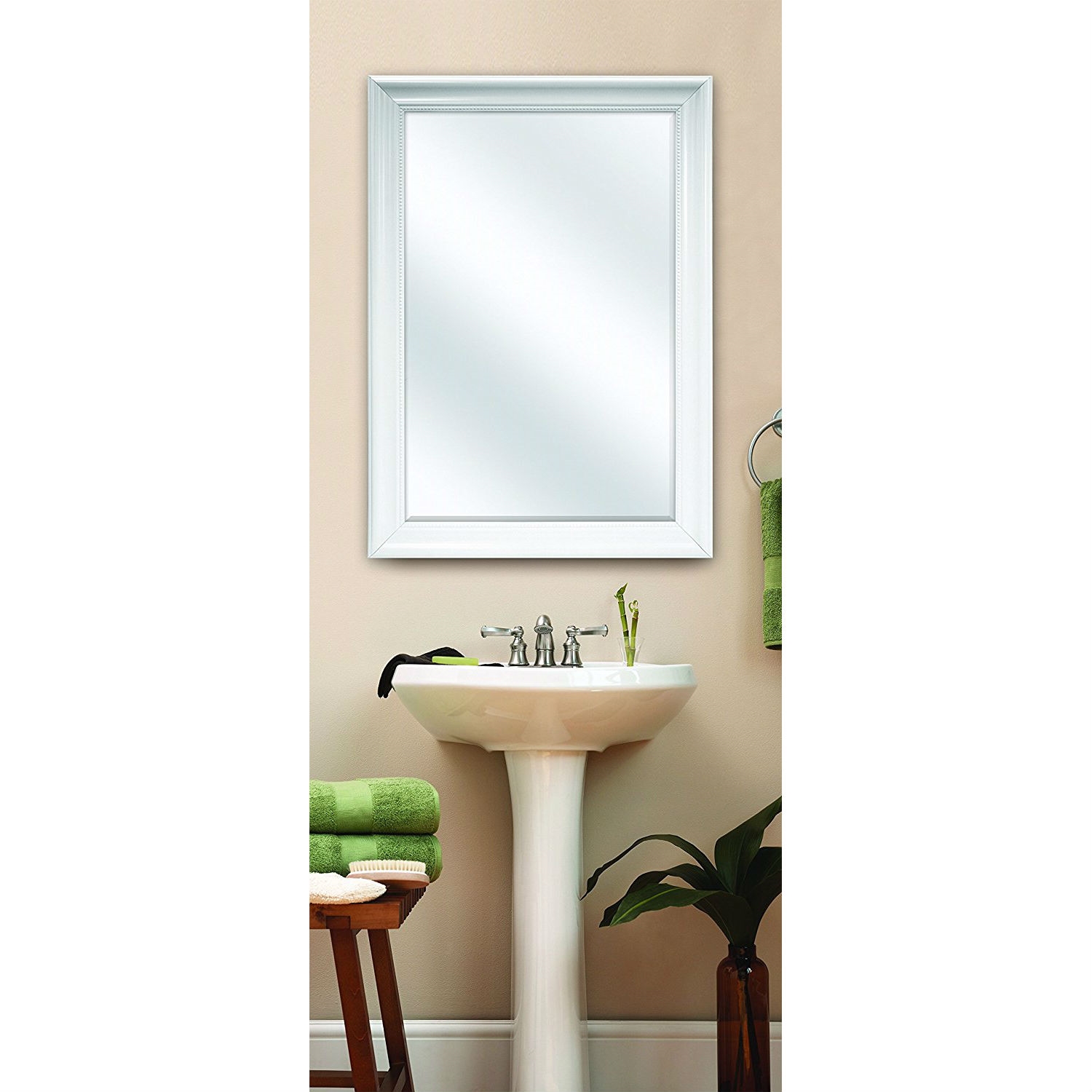 FaFurn - Rectangular Mirror with Frame in White