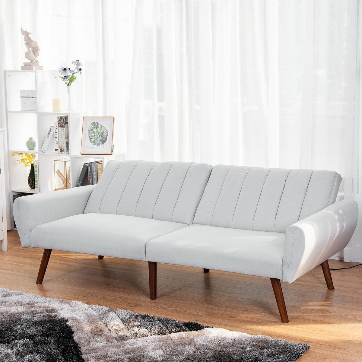 FaFurn Modern Sofa-Bed - Gray, Linen