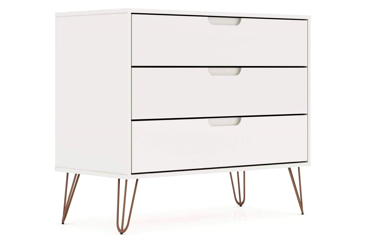 FaFurn Modern Scandinavian Style Bedroom 3-Drawer Dresser - White