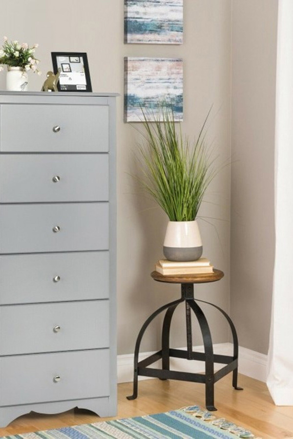 FaFurn Modern 6 Drawer Tall Wood Dresser Chest - Gray