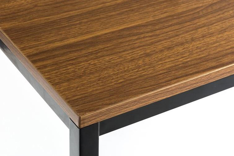 FaFurn Modern Home Office Desk with Metal Frame and Wood Top - Black/Brown