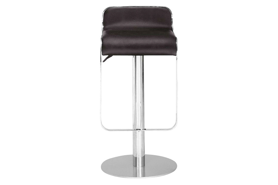FaFurn - Modern Bar Stool with Espresso Brown Faux Leather Swivel Seat