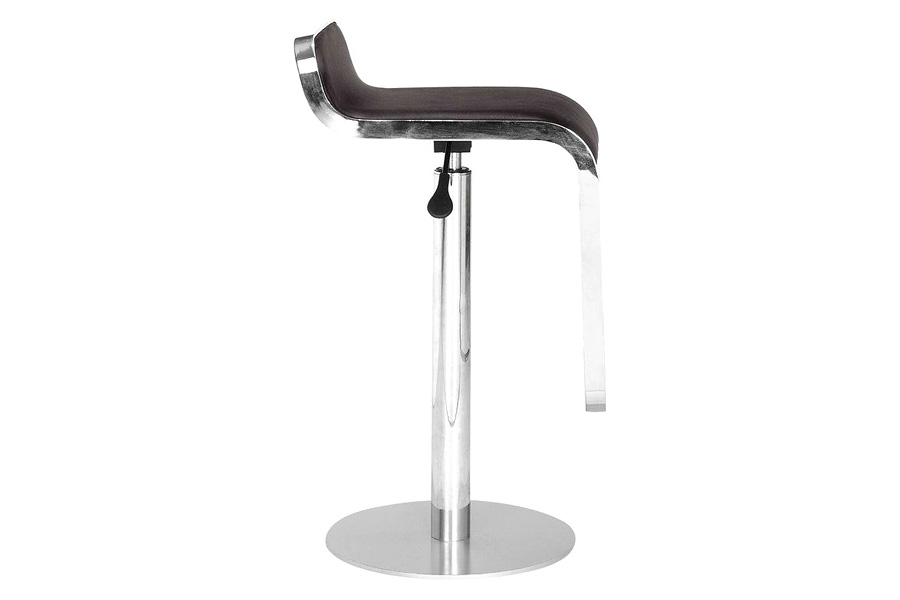 FaFurn - Modern Bar Stool with Espresso Brown Faux Leather Swivel Seat