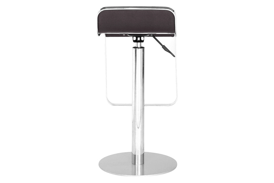 FaFurn - Modern Bar Stool with Espresso Brown Faux Leather Swivel Seat